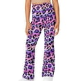 thumbnail image 1 of DISNIMO Purple Leopard Print Flare Leggings for Kids 11 Sports Leg Waist With Pocket for Kids Yoga Flared Straight Fitness Wide Leggings Flare KidsYoga Pants for Kids Yoga Pants, 1 of 7