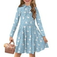 thumbnail image 1 of DISNIMO Rabbit Bow Dress for Girls Butterfly Dress Kids Daisy Dress Girl Long Sleeve Midi Dress for Girls 11-12 Casual Beach Dresses Teen Girls Sundresses for Kids Skater Dress for Youth Swing Dress, 1 of 7