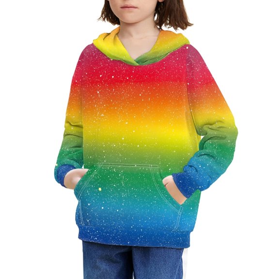 DISNIMO Rainbow Hoodie Girls 8-10 Pullover Hoodies for Boys Hooded Sweatshirts with Hoodie Sweatshirt for Kids Streetwear Hoodie with Pockets Children Fall Clothes Casual Soft