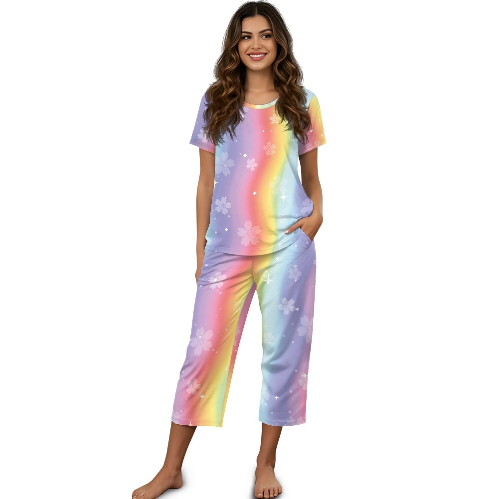 Rainbow Pashmina Scarf For Women - Colorful Lightweight Shawl Wrap 74x28 Inches