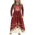 thumbnail image 1 of DISNIMO Red Christmas Dress With Long Sleeves and Pockets for Kids Long Sleeve Dresses for Girls Soft Dresses Size 11-12 Girls Frock Long Sleeve Swing Dress for Kids Midi Dress Fall, 1 of 1