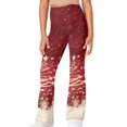 thumbnail image 1 of DISNIMO Red Christmas Flare Leggings High Waisted Yoga Pants Bootcut Dance Casual Pants Activewear Kids Bell Bottoms Child for 13-14 Years Kids Flare Yoga Pants with Pockets, 1 of 7