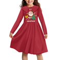 thumbnail image 1 of DISNIMO Red Christmas Santa Claus Dress for Girls Long Sleeve Midi Dress Kids 9-10 Dresses Children Dresses for Girls Soft Dress for Girls Casual Midi Dress for Kids Collar Dress Girls Long Sleeve, 1 of 7