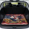 thumbnail image 1 of DISNIMO Rooster Sunflower Print Heavy Duty Cargo Liner American Flag Printed All Weather Car Trunk Mat with Non-Slip Backing Machine Washable Dog Seat Cover Fits for SUV Truck Sedan, 1 of 7