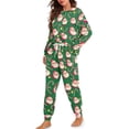 thumbnail image 1 of DISNIMO Santa Claus Print Women's 2 Piece Outfits Lounge Sets Long Sleeve Top and Long Pants Crew Neck Pajama Sets with Pocket Casual Soft Sleepwear Nightwear, S, 1 of 7