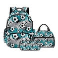 thumbnail image 1 of DISNIMO School Backpack for Boys, Soccer Ball Print 3pcs Kids Bookbag Set with Lunch Box Pencil Case, Lightweight Portable Backpack with Adjustable Strap, Back to School Gift, 1 of 7