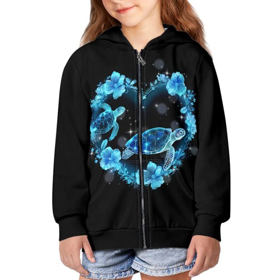 DISNIMO Sea Turtle Hoodie Girls Flower Hoodie Kids Heart Hoodie for Girls 14-16 Sweatshirt with Hoodie Girls Zipper Sweatshirts for Boys Hoodies Jackets/Hoodies for Teens Animal Hoodies for Big Girl