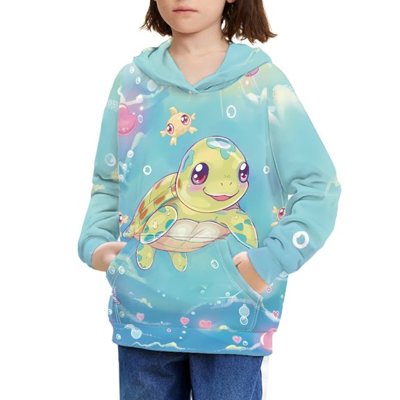 DISNIMO Sea Turtle Hoodies for Kids Size 6-7 Girls Hoodies To Wear To School Hoodie for Boys Girls Hoodies Pullover Hooded with Pocket Sweatshirt with Hoodie Sweatshirts Children Fall