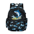 thumbnail image 1 of DISNIMO Shark Print Boys Backpack 17 Inch School Backpack for Kids 8-14 Lightweight Bookbag with Front Zipper Pocket Large Capacity Daypack for Students Travel Daypack, 1 of 7