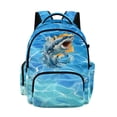 thumbnail image 1 of DISNIMO Shark Print Kids School Backpack for Boys Lightweight Schoolbag with Adjustable Strap for Primary Middle Students 17 Inch Large Bookbag Casual Daypack, 1 of 7