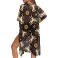 thumbnail image 1 of DISNIMO Skull Owl Moon Print Women's Swimsuit Coveups Kimono Cardigan Summer Beach Cover Up Casual Loose Long Bikini Coverup, 1 of 6