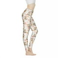 thumbnail image 1 of DISNIMO Sloth Floral Printed High Waisted Yoga Pants for Women, Soft Workout Leggings Breathable Yoga Pants Leggings for Workout Sport, White, 2XL, 1 of 6