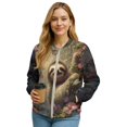 thumbnail image 1 of DISNIMO Sloth Floral Printed Jackets for Women Zip Up Sweatshirts V Neck Outwear Long Sleeve Sweatshirt Jacket for Fall Winter, L, 1 of 7