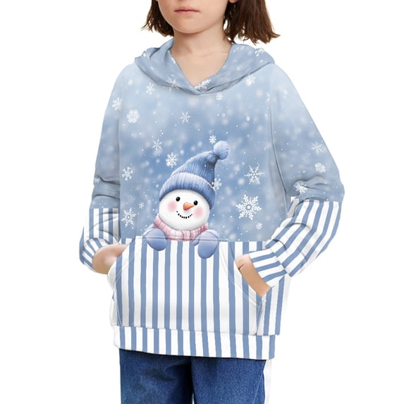 DISNIMO Snowman Christmas Hoodie for Girls Snowflake Hoodies Pullover for Boys and Girls Hoodie Size 8-10 Girl Clothes Children Sweatshirts Girls Lightweight Hoodie for Girls Preppy