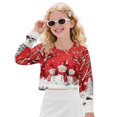 thumbnail image 1 of DISNIMO Snowman Snowflake Print Girls Crop Tops Crew Neck Cropped Sweatshirt Fashion Loose Pullover Tops Soft Casual Girls Crop Tops Clothes, 1 of 7