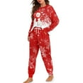 thumbnail image 1 of DISNIMO Snowman Snowflake Print Women Pajamas Set 2 Piece Lounge Set Casual Long Pjs Set with Pocket Long Sleeve Nightwear Sleepwear with Long Pants Crew Neck Loungewear, S, 1 of 7