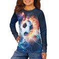 thumbnail image 1 of DISNIMO Soccer Galaxy Shirt Fall Long Sleeve Shirts for Boys 3-4 Tops Long Sleeve Loose Shirts Girls Cute T Shirt for Girls High Waisted Shirts for Girls Crew Neck Tshirt Boys, 1 of 7