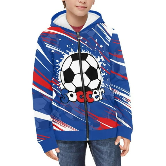 DISNIMO Soccer Hoodie Girls Zippered Hoodies Kids Music Note Hoodie with Zipper for Girls Zip Up Sweatshirts Size 8-10 Boys Hooded Jacket Childrens Fall Clothes Youth Girls Long Sleeve