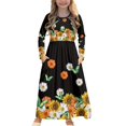 thumbnail image 1 of DISNIMO Sunflower Butterfly Kids Long Sleeve Dresses For Girls Holiday Dresses Size 5-6 Dress with Long Sleeves and Pockets for Kids Long Sleeve Mini Dress Casual Twirl dresses, 1 of 7