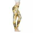 thumbnail image 1 of DISNIMO Sunflower Butterfly Printed High Waisted Yoga Pants for Women, Soft Workout Leggings with Tummy Control Yoga Pants Leggings for Running Cycling, Beige, L, 1 of 6