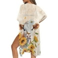 thumbnail image 1 of DISNIMO Sunflower Daisy Cow Print Women's Bikini Swimsuit Cover Ups Kimono Cardigan Long Beach Coverup Casual Loose Comfort Bathing Suit Cover Up for Vacation, 1 of 6