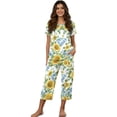 thumbnail image 1 of DISNIMO Sunflower Floral Printed Womens Pajama Sets Casual Sleepwear Summer 2 Piece Lounge Set Summer Tops and Capri Pant Pjs for Home, 4XL, 1 of 7