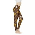 thumbnail image 1 of DISNIMO Sunflower Printed High Waisted Leggings Tummy Control, Yoga Pants Leggings for Workout Sport, Breathable Workout Leggings for Women, Brown, 3XL, 1 of 6
