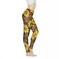 thumbnail image 1 of DISNIMO Sunflower Printed High Waisted Leggings for Women, Stretch Yoga Pants Leggings Tummy Control, Breathable Workout Leggings for Yoga Gym, Yellow, M, 1 of 6