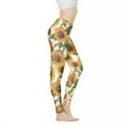 thumbnail image 1 of DISNIMO Sunflower Printed High Waisted Yoga Pants Tummy Control Workout Leggings, Breathable Workout Yoga Pants for Sport Yoga Gym, Beige, S, 1 of 6