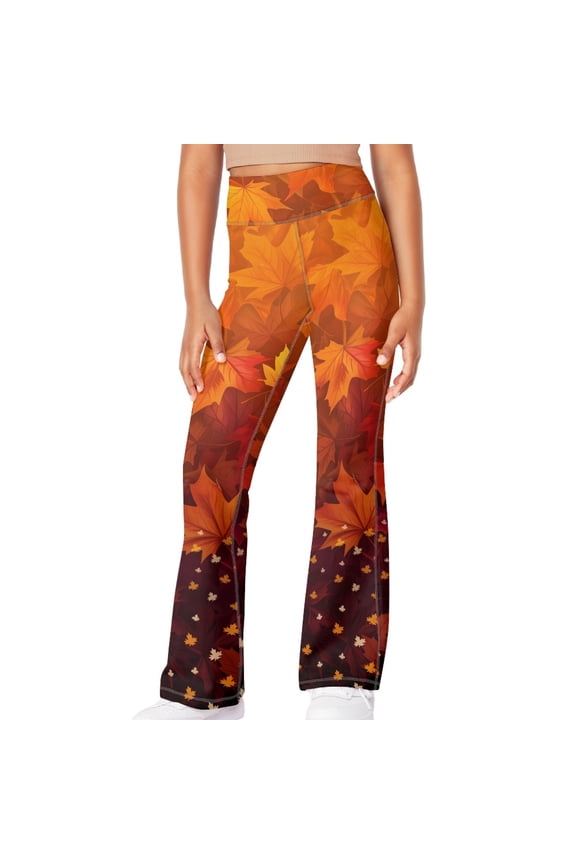 Thanksgiving Fall Flare Leggings with Pockets High Waisted Yoga Pants Kids Dance Bell Bottoms Leggings for Kids Yoga Pants for Girls Leggings Cross High Waisted Flare Pants 5-6