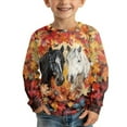 thumbnail image 1 of DISNIMO Thanksgiving Horse T Shirts for Boys Shirts Long Sleeve Size 15-16 Boys Clothes Fall Crew Neck Shirts for Girls Long Sleeve Tops Loose Fit Tees for Girls Outfits Casual T-Shirts Kids Boys, 1 of 7