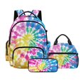 thumbnail image 1 of DISNIMO Tie Dye Vortex Printed Backpack Set for Teen Boys, Large Lightweight Backpack Set with Insulated Lunch Bag & Pencil Pouch, 17 Inch School Bag Set for Kindergarten Elementary, 1 of 7