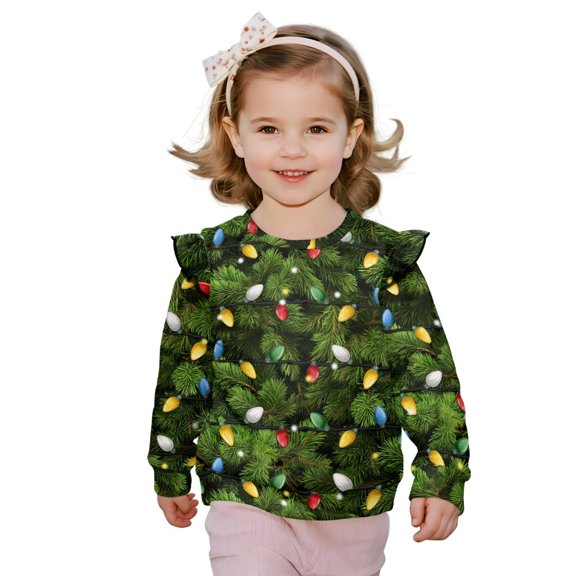 DISNIMO Toddler Christmas Sweatshirt Girls Light Printed Pullover Tops Long Sleeve T-Shirts Crewneck Sweater for Toddler Girls 4-5 Years