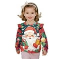 thumbnail image 1 of DISNIMO Toddler Christmas Sweatshirt Girls Santa Claus Printed T-Shirts Long Sleeve Pullover Tops Crewneck Sweater Tops for Fall Winter 1-2 Years, 1 of 7