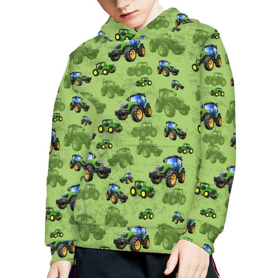 DISNIMO Tractor Hoodies for Boys Pullover Hoodies Size 6-7 Hoodies Kids Boys Hoodie with Pockets Kids Long Sleeve Hoodie Girls Fall Hoodies Children Childrens Pullover Hoodie Green Girls Hoodie