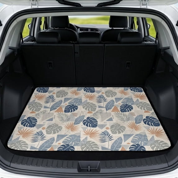 DISNIMO Trunk Liner for SUV Monstera Print Heavy Duty Car Cargo Mat Machine Washable Dog Cargo Cover Suitable for All Season
