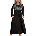 thumbnail image 1 of DISNIMO Turtle Flower Girls Dresses Long Sleeve dress for Girls 13--14Years Dress With Sleeves for Kids Dress with Pockets Girls Full Sleeve School Uniform Form Long Dress Print, 1 of 7