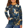 thumbnail image 1 of DISNIMO Vintage Butterfly T-Shirts for Girls Long Sleeve Shirts Size 11-12 Girls Shirts Fall T Shirts Long Sleeve for Kids Girl Clothes Soft Girl Clothing Teen Girls Shirts Casual Crewneck Tshirt, 1 of 7