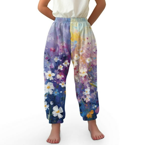 DISNIMO Vintage Daisy Bloomer Harem Pants Kids Bloomer Trousers for Girls Harem Bloomers Long Pants for Kids Harem Pants Girls Harem Bloomers 3-7 Girls Beach Pants Loose Fall Pants Sweatpants