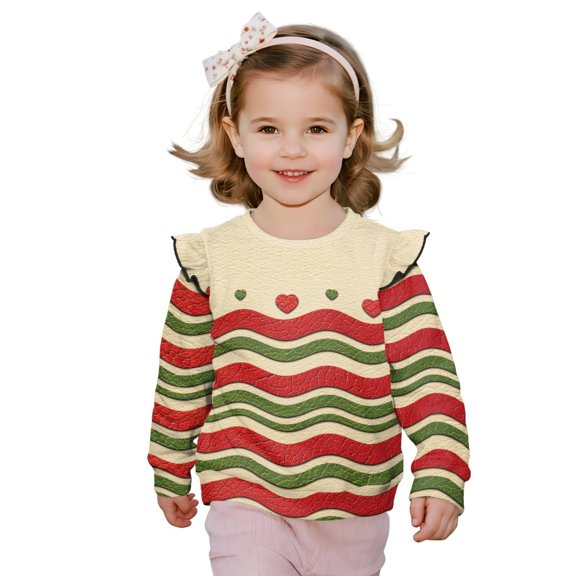 DISNIMO Wave Printed Sweatshirt for Toddler Girl Long Sleeve Pullover Tops Comfy T-Shirts Fall Winter Clothes 4-5 Years