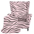 thumbnail image 1 of DISNIMO Wingback Chair Slipcover 2 Piece, Stripe Print Stretch Wing Back Armchair Slipcovers with Elastic Bottom, Soft Furniture Protector for Living Room Wingback Chairs, 1 of 7