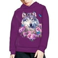thumbnail image 1 of DISNIMO Wolf Flower Hoodie Boys Pullover Hoodies Size 8-10 Girls Hoodie Sweatshirt with Pockets Children Long Sleeve Hoodie Boys and Girls Hoodie Fall Streetwear Hoodie Kids Butterfly Hoodie, 1 of 7