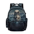 thumbnail image 1 of DISNIMO Wolf Moon Print Kids Backpack for Boys Elementary Middle School Bookbag with Adjustable Padded Straps 17 Inch Lightweight Schoolbag with Front Pocket, Back to School Supplies, 1 of 7