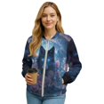 thumbnail image 1 of DISNIMO Wolf Rose Printed Jackets for Women Long Sleeve Outwear Zip Up Sweatshirts Fall Winter Clothes, M, 1 of 7
