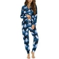 thumbnail image 1 of DISNIMO Women 2 Piece Pajama Set Ghost Printed Halloween Loungewear Long Sleeve Sleepwear and Matching Long Pants Sets V Neck Casual Sleepwear Nightwear, 1 of 6