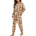 thumbnail image 1 of DISNIMO Women Pajama Sets Two Piece Nightwear Deer Printed Long Sleeve Sleepwear Christmas Lounge Set with Pocket Crew Neck Pullover Top and Long Pants, 2XL, 1 of 7