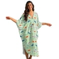 thumbnail image 1 of DISNIMO Women's Long Kaftan Maxi Dress Butterfly Print Plus Size V-neck Beach Cover Up for Swimsuit Batwing Sleeve Caftan Dresses Lightweight Summer Long Coverups for Bathing Suit, 1 of 7