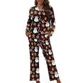 thumbnail image 1 of DISNIMO Womens 2 Piece Lounge Sets Snowman Candy Printed Long Sleeve Sleepwear with Long Pants Button Down Loungewear with Pockets Christmas Nightwear, Available in Plus Size, 1 of 7