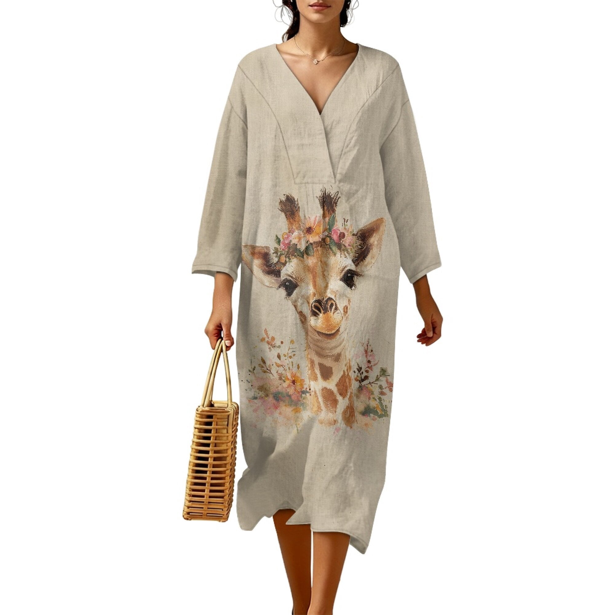 giraffe maxi dress Black Giraffes Puff Sleeve Maxi Dress FARM Rio