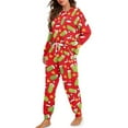 thumbnail image 1 of DISNIMO Womens Pajamas Set Christmas Loungewear Long Sleeve Top with Long Pants 2 Piece Pjs Sets Casual Soft Nightwear Round Neck Lounge Sets, Available in Plus Size, S, 1 of 7